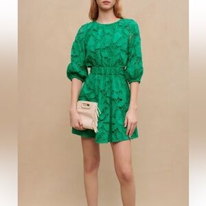 Maje Green Cut Out Crochet Dress Cotton Size M 40